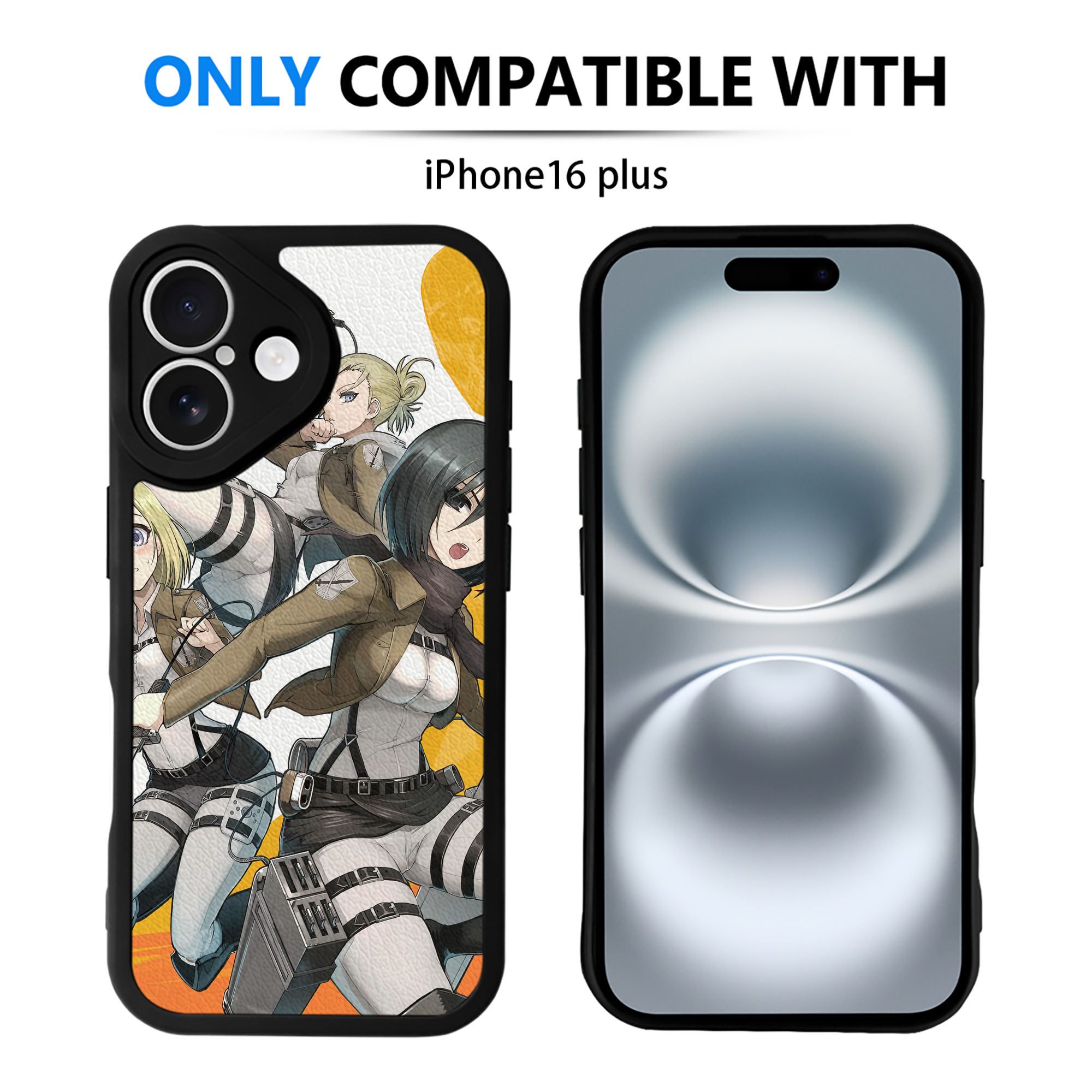 （画像用） 進撃の巨人 Attack on Titan 【iPhone 16シリーズ対応】シリコンスマホケース（レザー調） 材質：シリコン